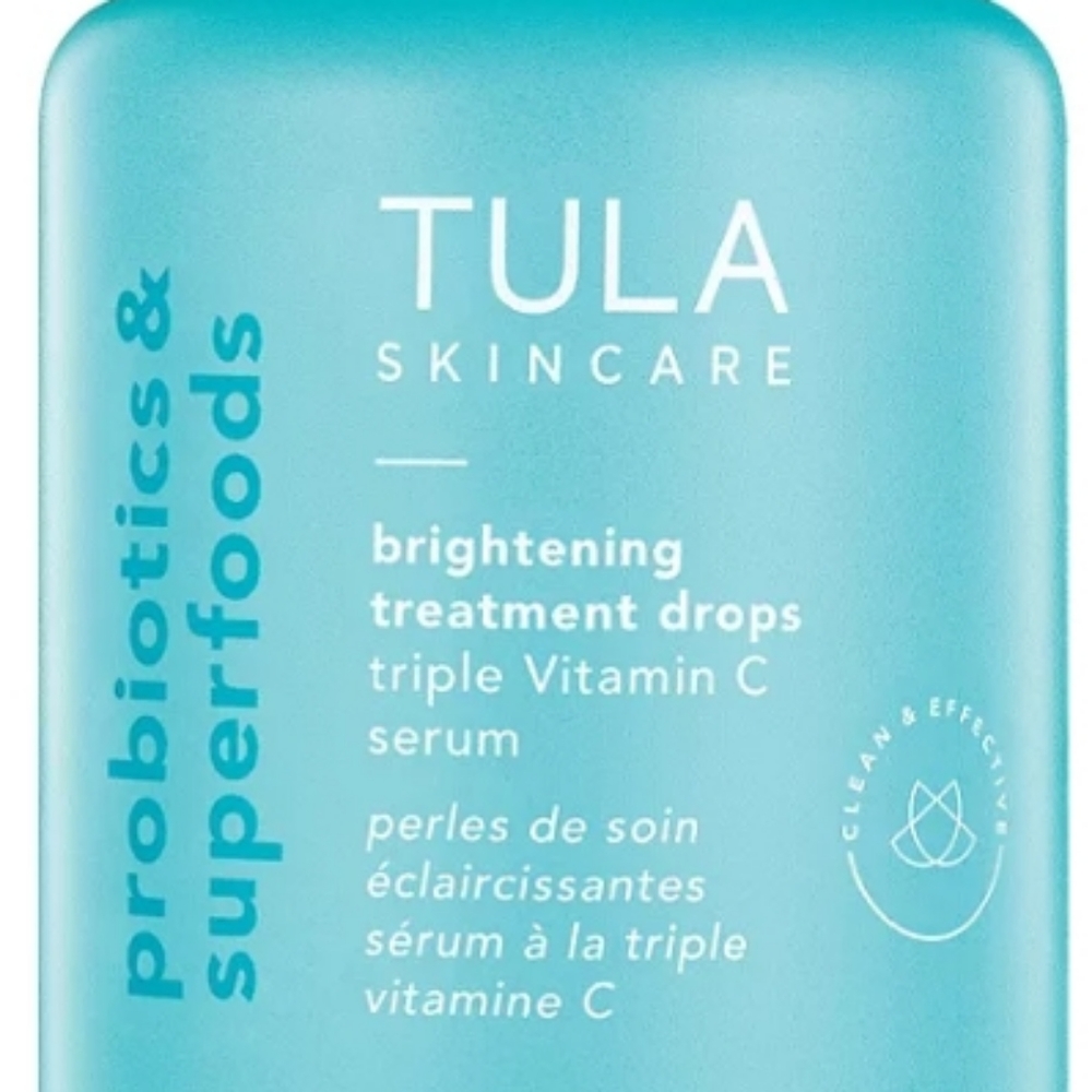 DELUXE TULA SKINCARE BRIGHTENING TREATMENT DROPS TRIPLE VITAMIN C SERUM.